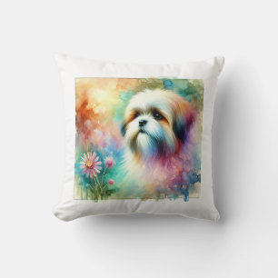 Cojín Decorativo Lhasa Apso Dog 120724AREF104 - Watercolor