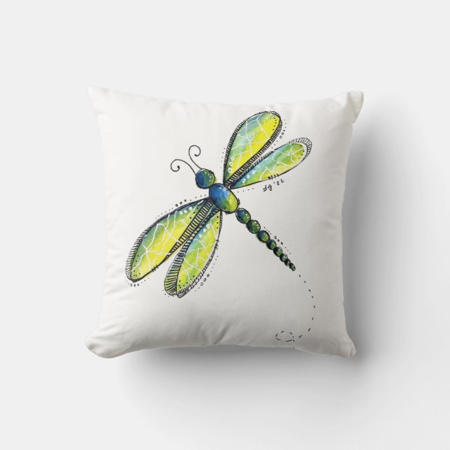 Cojín Decorativo Libélula caprichosa adorable (Anverso)