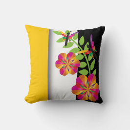 Cojín Decorativo Libélula colorida floral del art déco