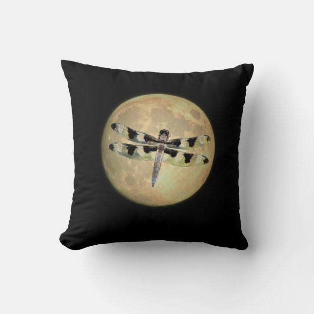 Cojín Decorativo Libélula de la Luna Llena (Anverso)