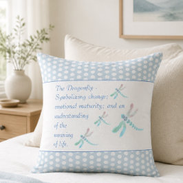 Cojín Decorativo Libélula | Hermosa Moda Azul y Blanca