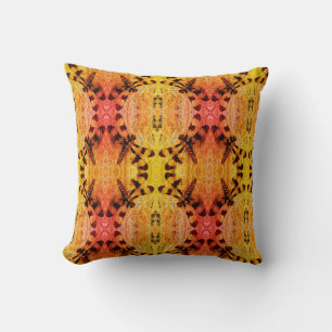Cojín Decorativo Libélula negra, amarillo naranja otoño dorso sólid