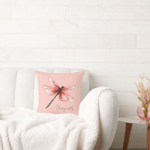 Cojín Decorativo Libélula Rosa Rubor
