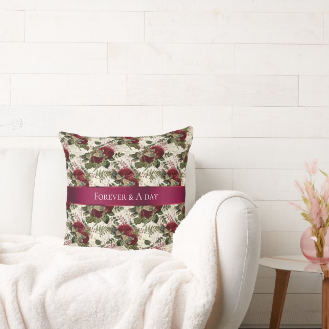 Cojín Decorativo Libélulas de crema y rosas  (Sofá)