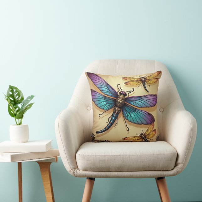 Cojín Decorativo Libélulas Steampunk (Silla)