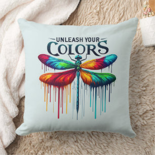 Cojín Decorativo Liberar sus colores - Dragonfly artístico