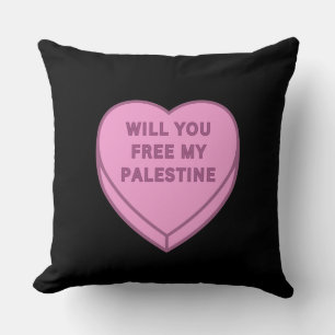 Cojín Decorativo ¿Liberarás a mi Palestina? Cute Candy Heart dulce