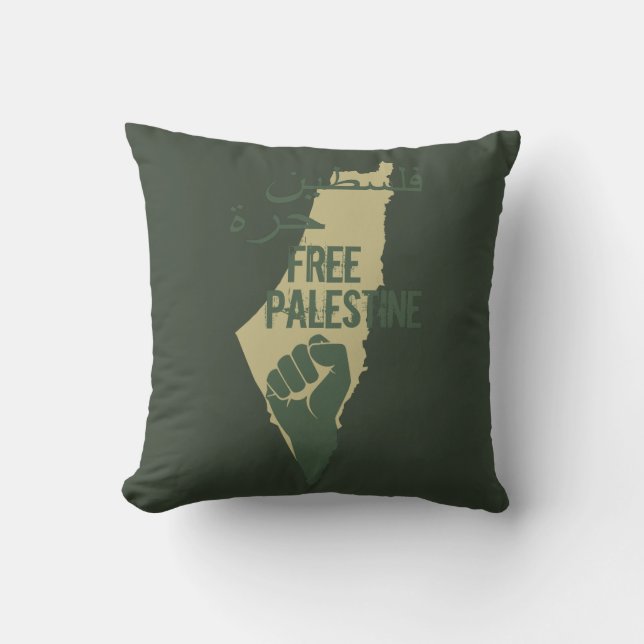 Cojín Decorativo libertad palestina libre para palestina (Anverso)