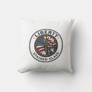 Cojín Decorativo Liberty Vidrio Pintado Patriótico Diseño de Camise
