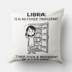 Cojín Decorativo Libra Indeciso Eligiendo Un Restaurante Divertido 