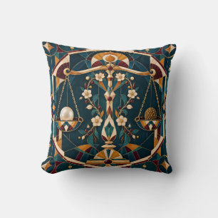 Cojín Decorativo Libra Mosaico Geométrico Burgundy Teal