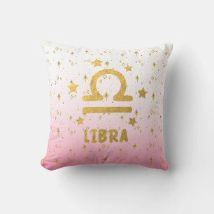 Cojín decorativo Libra Zodiac Rosa y Oro