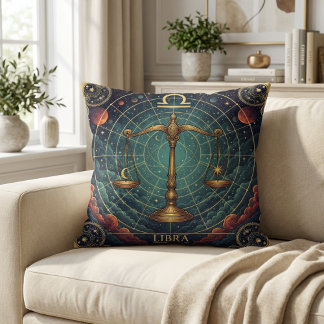 Cojín Decorativo Libra Zodiaco Celestial