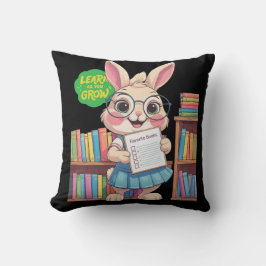 Cojín Decorativo 🐰📚 Librarian-in-Training Star – Rabbit Edition