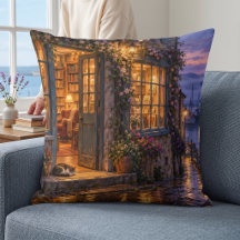 Librería Cozy Harbor al anochecer
