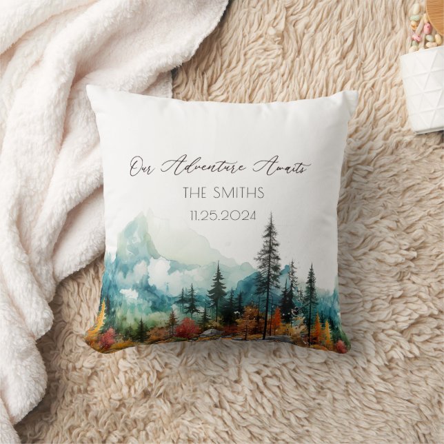 Cojín Decorativo Libro de Bodas alternativos de la montaña otoño (Manta)