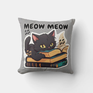 Cojín Decorativo Libro de lectura de gatos Meow Meow