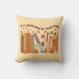 Cojín Decorativo Libro de libros Amantes, Calabaza Naranja y hojas