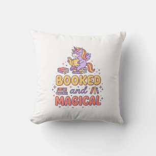 Cojín Decorativo Libro de Unicornio y Magia Impresión Lista Fondo B