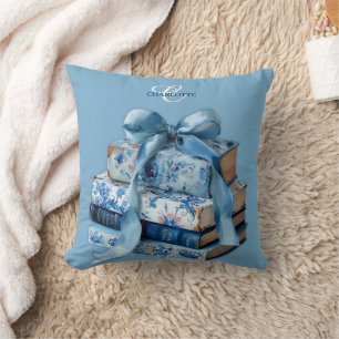 Cojín Decorativo Libro Hermoso Lazo Azul