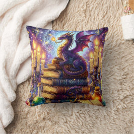Cojín Decorativo Libros de Brujo de Dragón Místico