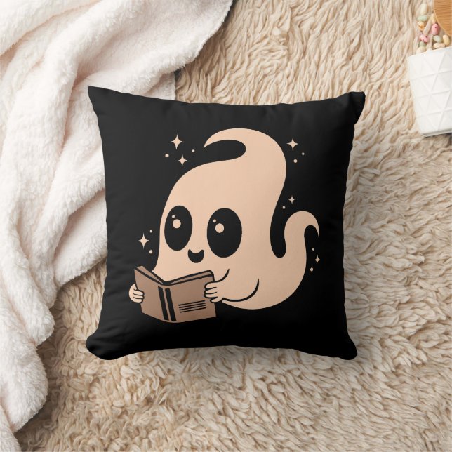 Cojín Decorativo Libros de lectura de fantasma (Manta)