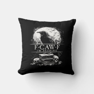 Cojín Decorativo Libros divertidos de F-Caw-F con calaveras góticas