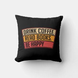 Cojín Decorativo Libros - Libros de lectura de café para beber, reg