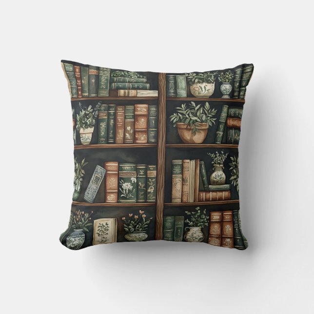 Cojín decorativo Libros y Flores (Anverso)
