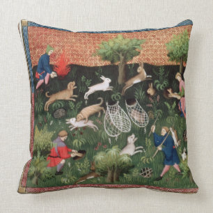 Cojín Decorativo Liebres de la caza fol.92 de ms Fr 616, del Livre