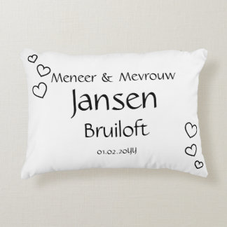 Cojín Decorativo Liefdevol Trouwcadeau – Kussen met Naam en Datum -