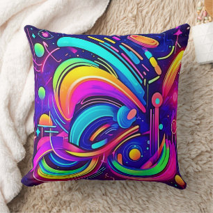 Cojín Decorativo Lienzo Cósmico: Un Universo de Color
