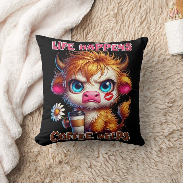 Cojín Decorativo Life Happens Coffee Helps  (Manta)