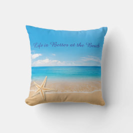 Cojín Decorativo Life is Better at the Beach Throw Pillow, Personal