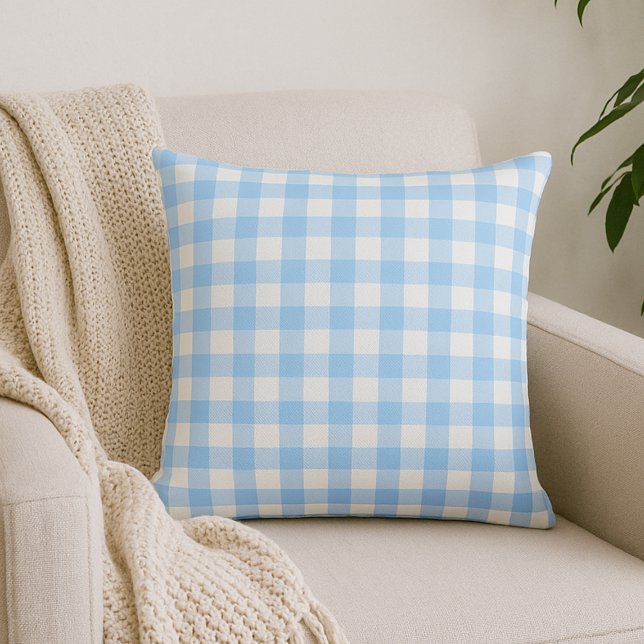 Cojín decorativo Light Blue Gingham Plaid (Subido por el creador)