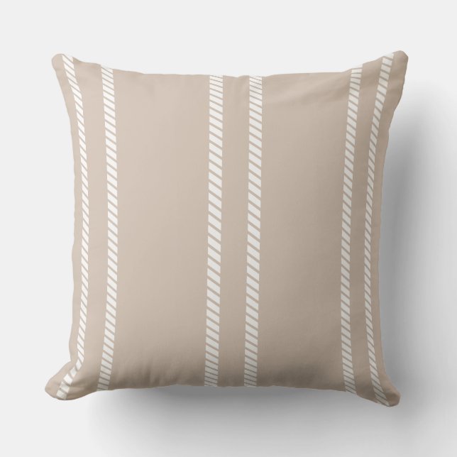 Cojín Decorativo Light Brown with Stripes Throw Pillow (Anverso)