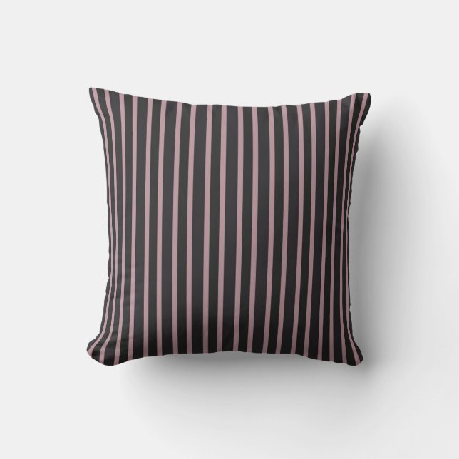 Cojín Decorativo Light Mauve and Thunder Gray Stripes (Anverso)