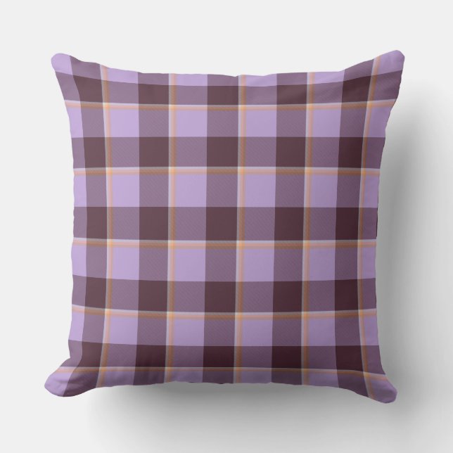 Cojín Decorativo Light Wisteria and Livid Brown Plaid Purple (Anverso)