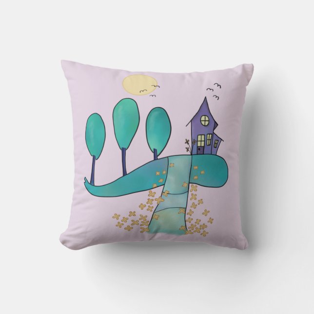 Cojín Decorativo Lila casa (Anverso)