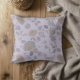Cojín Decorativo Lila Gris Púrpura Polvoriento Floral Granja Modern