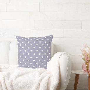 Cojín Decorativo Lila Lavanda con Lunares