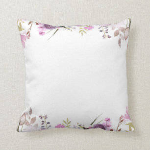 Cojín Decorativo Lila Lavanda Floral Chic de Acuarela