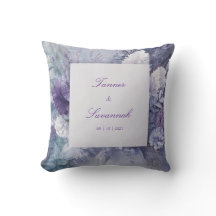 Lila Púrpura Azul Floral Escarchado Monocromo