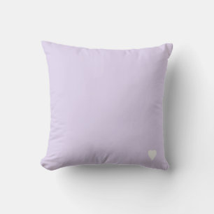 Cojín Decorativo Lila suave púrpura sólido color pastel con corazón