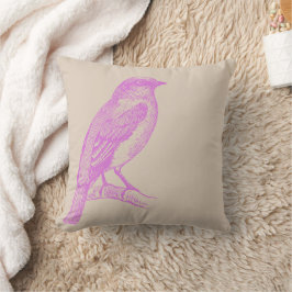 Cojín decorativo Lilac Bird Ilustracion Tan