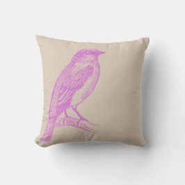 Cojín decorativo Lilac Bird Ilustracion Tan