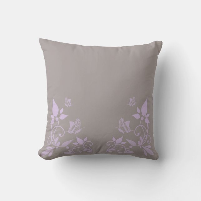 Cojín Decorativo Lilac Butterfly Floral Pillow (Anverso)