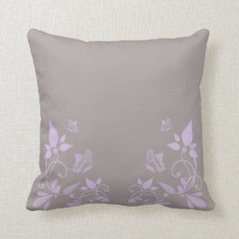 Cojín Decorativo Lilac Butterfly Floral Pillow