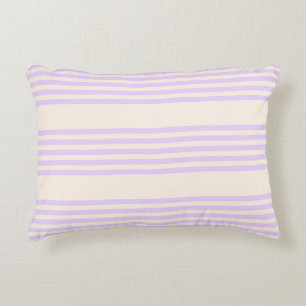 Cojín Decorativo Lilac púrpura y beige cinco rayas patrón