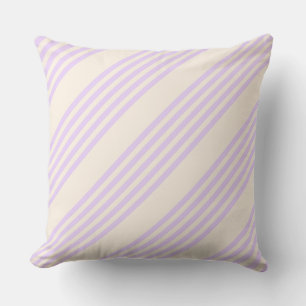 Cojín Decorativo Lilac púrpura y beige cinco rayas patrón